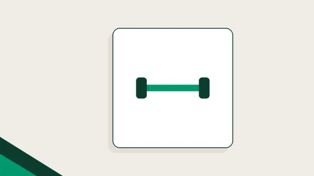 Ilustração de um símbolo de músculo estilizado, em verde profundo sobre fundo areia.