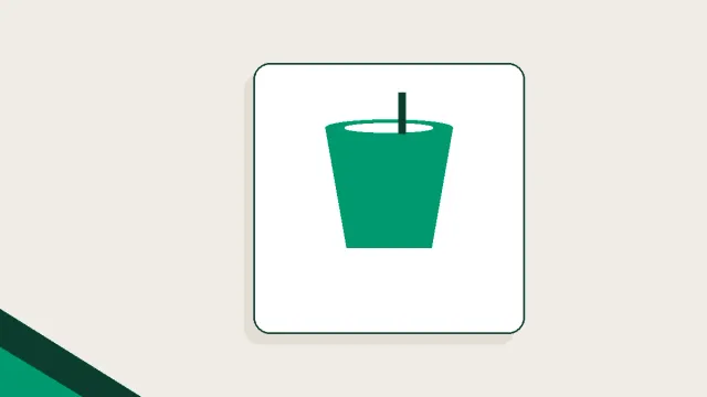 Ilustração de um copo com shake estilizado, em verde sobre fundo areia.